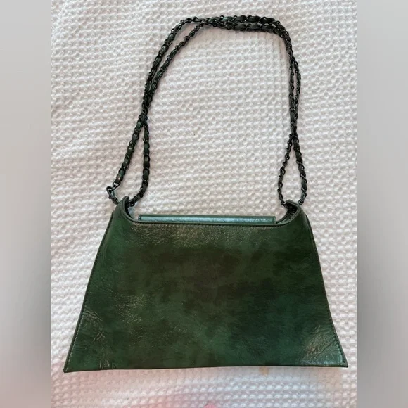 Green Leather Shoulder Bag - Picture 2 of 4